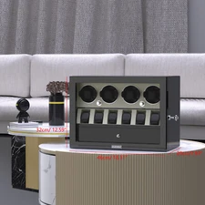 4+6 Automatic Watch Winder for 4 Watches 6 Display Storage Jewelry Drawer Case