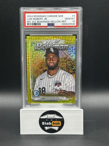 LUIS ROBERT JR #M1B-3 - 2024 Bowman Chrome - POP 1 -  Yellow Mojo 36/75 - PSA 10