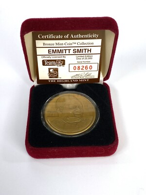 The Highland Mint Emmitt Smith Bronze Coin with COA #22 Dallas