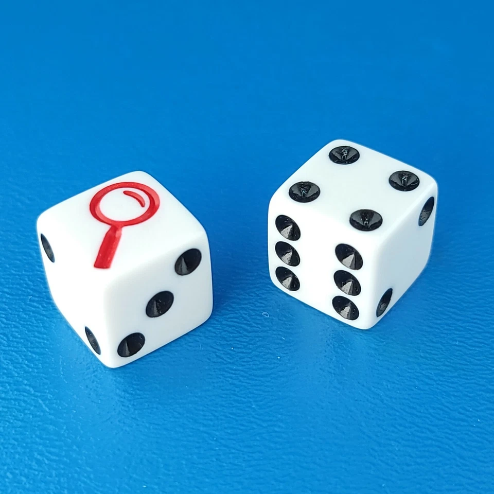 Clue Replacement Dice Magnifying Glass Icon Classic Mystery Game Piece A5826  - Image 2 of 4