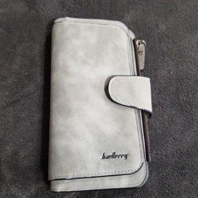 Baellerry Women Wallet Gray Clutch Zippered Multifunctional Card Coin Snap