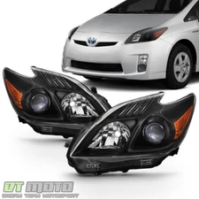 For Upgrade Black 2010-2011 Toyota Prius Halogen Headlights Headlamps Left+Right