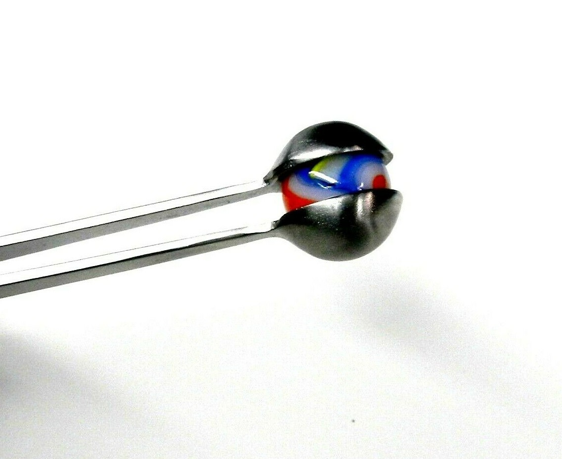 Large Cup Tip Tweezer For Marbles & Beads – Round Head Stainless Steel, Glass Work Tool