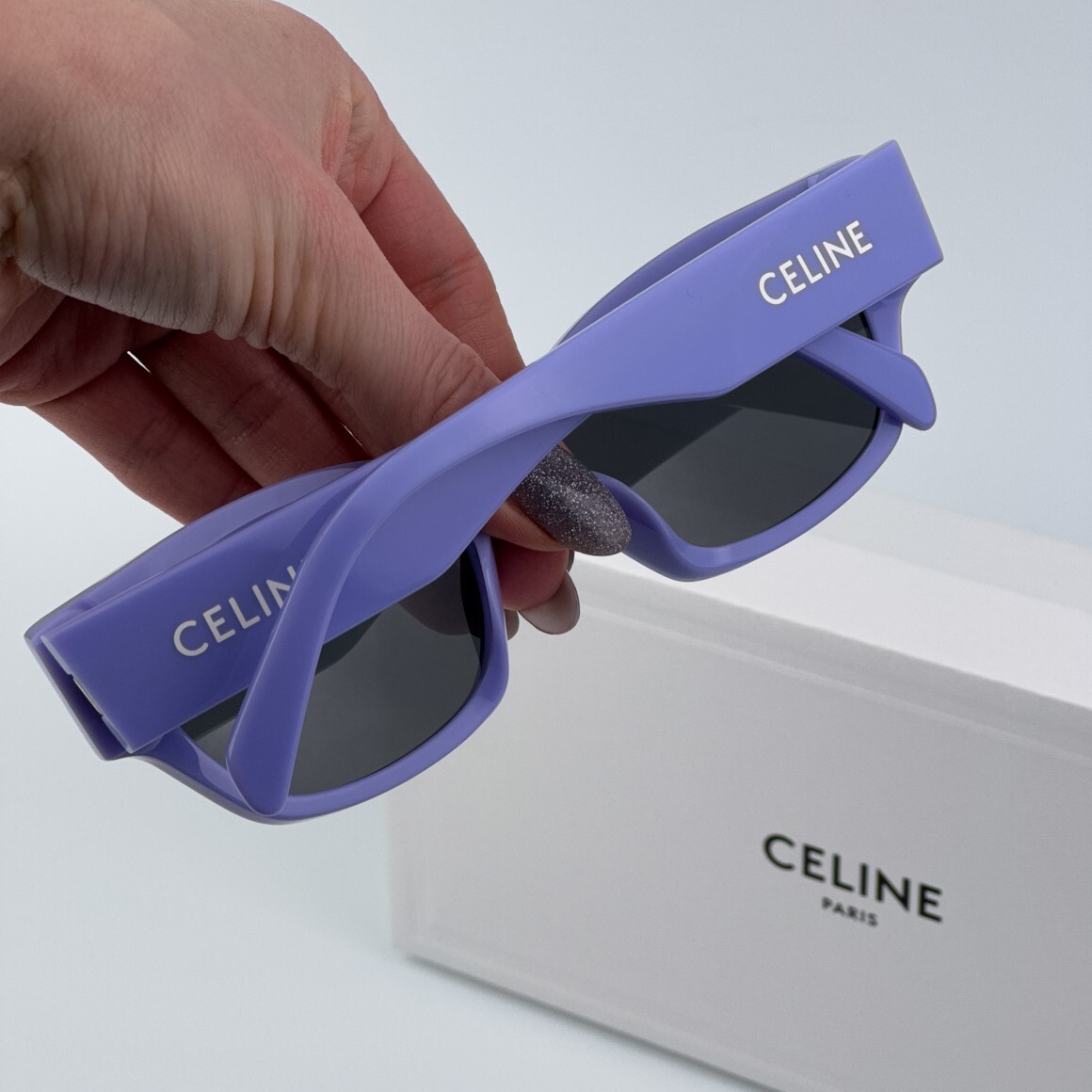 BRAND NEW Celine CL40197U 78A Shiny Lilac Smoke Unisex Cat Eye Sunglasses Celine Women Sunglasses Shiny Lilac Smoke Cat Eye CL40197U  main image 4