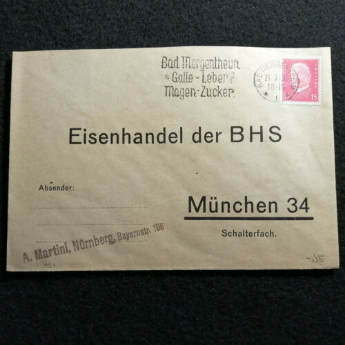 Empire allemand 24.07.1930 - lettre Hindenburg, Bad Mergentheim - Munich - Photo 1 sur 3