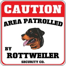 Crossing Sign Caution Area Patrolled Rottweiler Dog Security Co Cross Xing Metal
