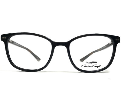 Chris Craft Eyeglasses Frames CF1011 01 Black Brown Square Full Rim 52-18-145