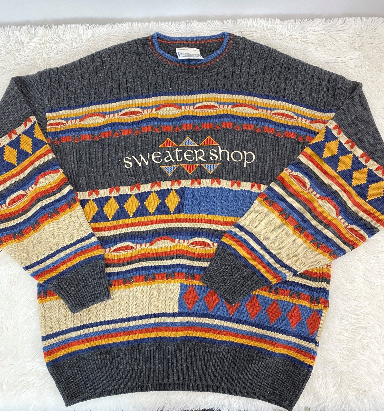 Multicolor Acrylic Pullover Sweater | eBay