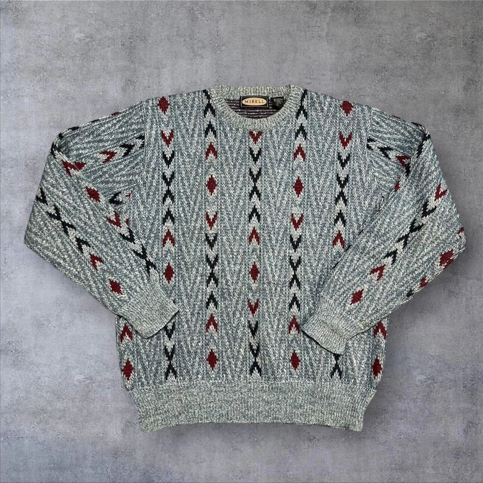Vintage wool sweater light blue mens large