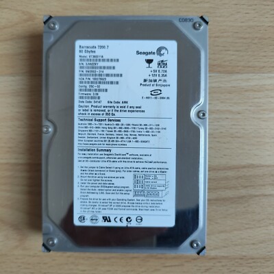 DEFEKT Seagate Barracuda 7200.7 80GB P-ATA HDD Festplatte 7200 RPM ST380011A