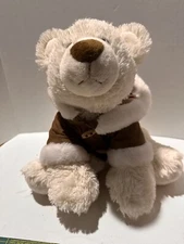 Build A Bear Polar Bear Plush Stuffed Animal 15" BAB Jacket Hood