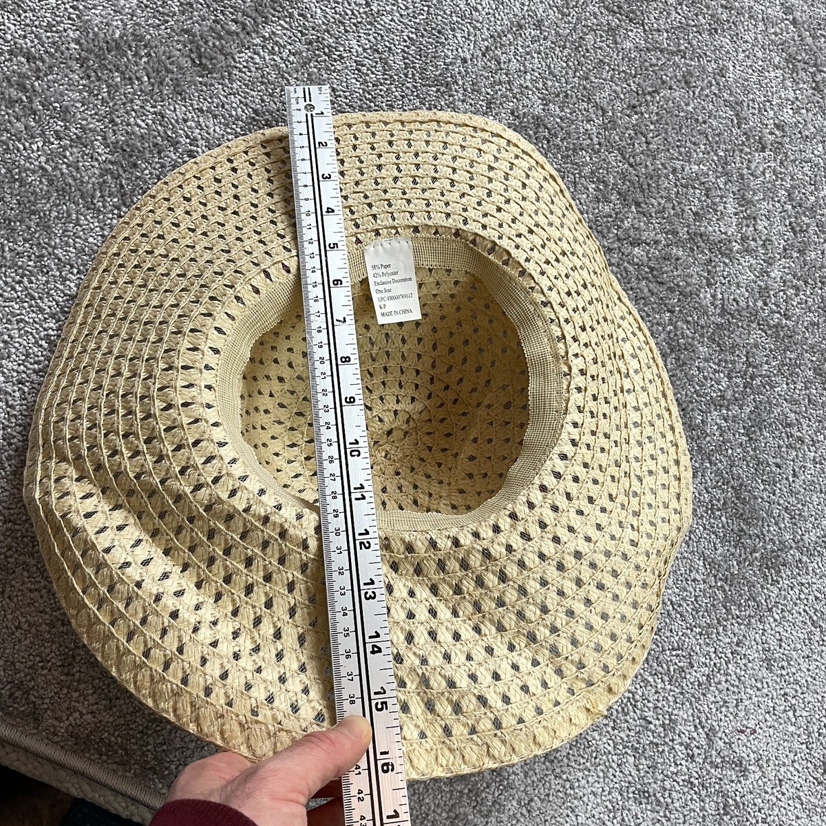 Unbranded Sun Hat Womens One Size Yellow Paper Straw Wide  display picture 2