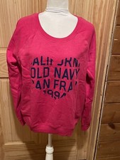 NEW Old Navy Womens Pink Logo Heart Pullover Sweatshirt Size Large BRAND NEW