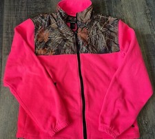 Trail Crest Womens Jacket L Neon Pink With Camo Fleece Zip Up Pockets