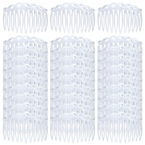30 Pieces Clear White French Twist Water Wave Plastic Hair Side Combs Slides ... - 第 1/3 張圖片
