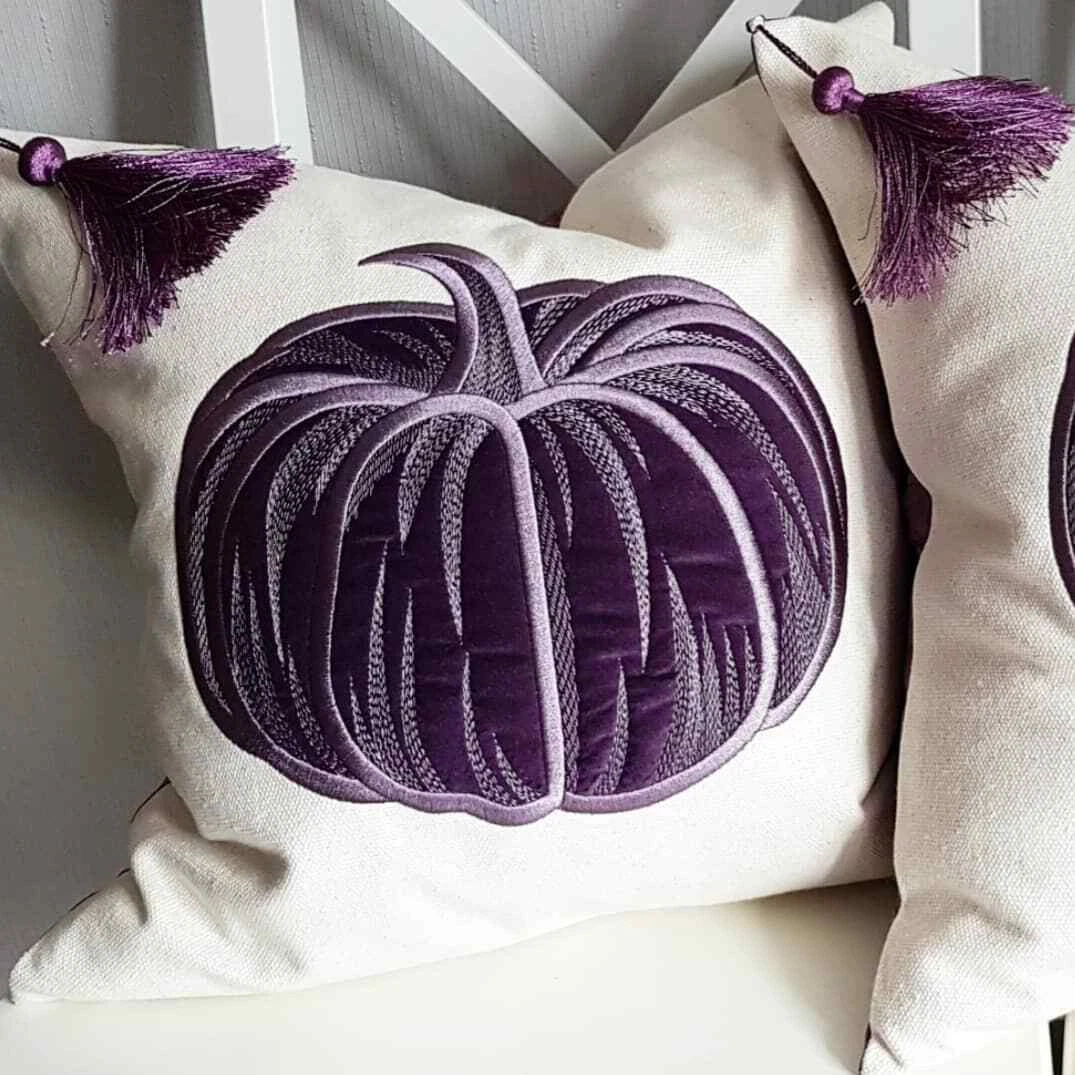 White embroidered pillow top