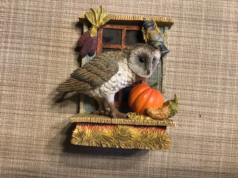 Hamiliton Collection Autumn Harvest Owls In Your Big Backyard 1998 Vintage Decor