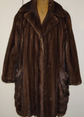 FERAUD Paris Blue Iris Mink Fur Coat Size 8-10 FREE SHIPPING - Picture 2 of 8