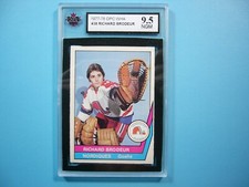 1977/78 O-PEE-CHEE WHA HOCKEY CARD #38 RICHARD BRODEUR KSA 9.5 NGM SHARP+ OPC
