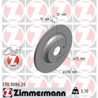 Zimmermann 2X Bremsscheibe Hinten Ø276 Mm Voll Beschichtet FüR Mazda MX-5 II NB