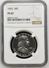 1953 Franklin Half NGC PF67 Brilliant White Spotless Light Frost