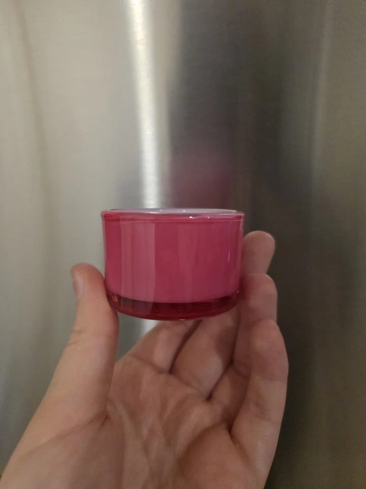 Soportes de luz de té de vidrio rosa para caja y barril (79) Foto 3 de 4