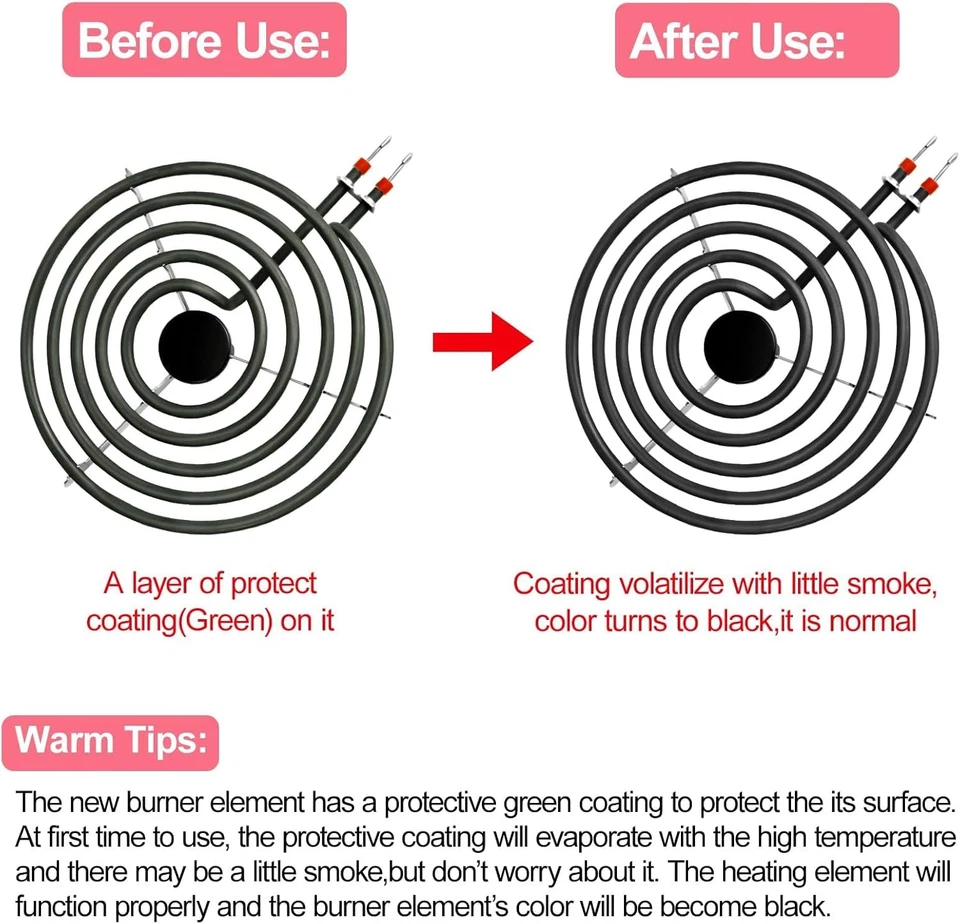 MP22YA Electric Range Burner Element Replace2 *MP15YA 6" and 2* MP21YA 8" 4pcs - Image 4 of 4
