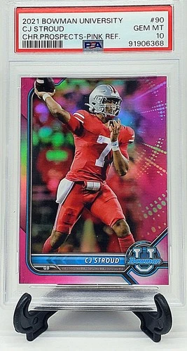 CJ Stroud - 🔥PSA 10🔥 (RC) Bowman University Chrome Pink REFRACTOR #90 Texans