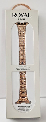 Royal Tech Rose Gold Bead Jewelry Band 38/40/41mm Compatible w/ Apple Watches
