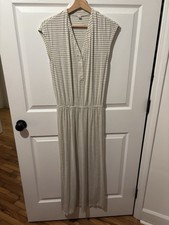 Uniqlo Women’s Stripped Maxi Dress Jersey V Neck Sleeveless size xs