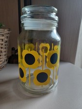 Gorgeous Orla Kiely Airtight Retro Sunflowers Glass Kitchen Jar Unused