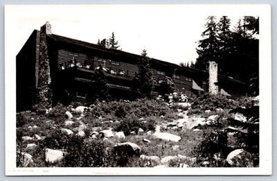 Vintage MOUNT RAINIER National Park Longmire Inn 1950s Lodge RPPC