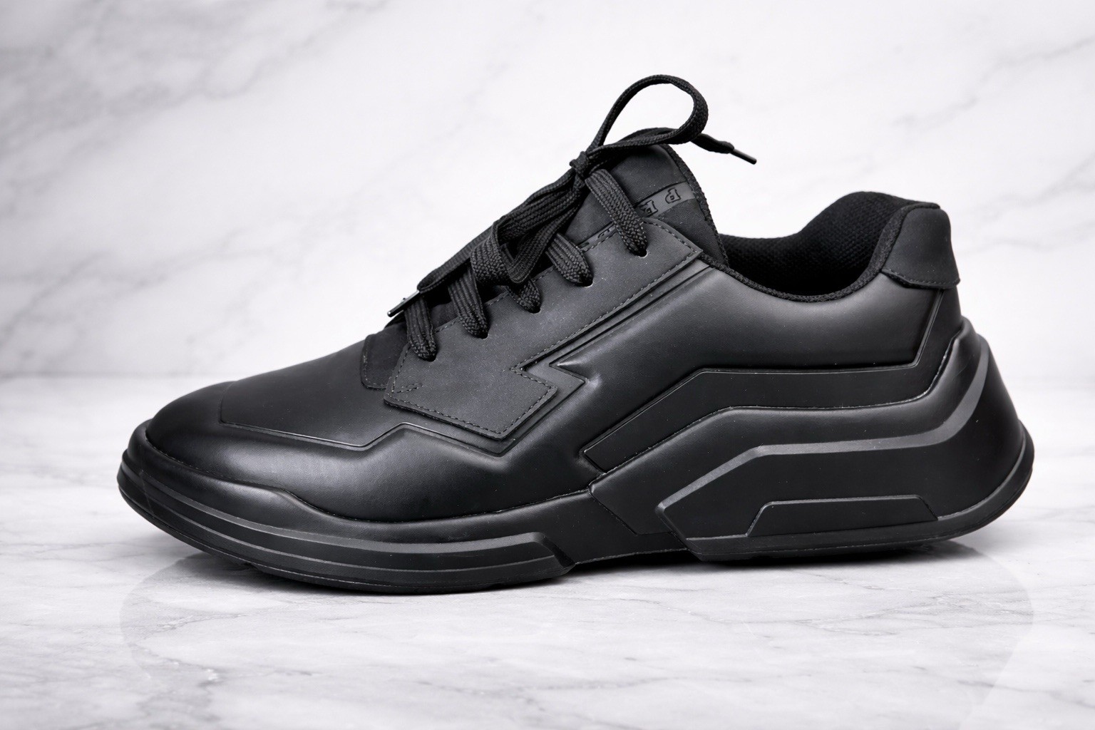 Prada Polarius Black Sneakers Mens US 10.5 EU 43 Chunky Low Top NEW w/ Box Bag image 3
