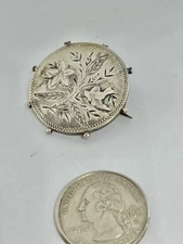 Victorian Aesthetic Movement Bird on Branch Hallmarked 1888 Silver Brooch