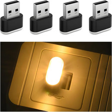 4PCS USB LED Car Interior Atmosphere Lamp, Portable Plug-In Mini Vehicle Night L