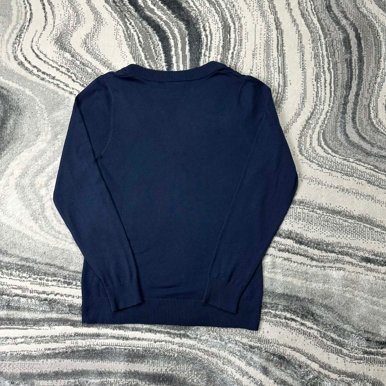 Vintage Lacoste Sport Navy Dropped V-Neck Crocodile Sz 36 / Small Knitted Jumper image 8