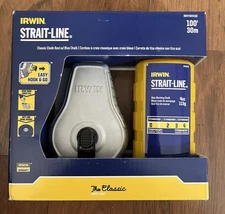 Irwin STRAIT-LINE Chalk Line, Classic Reel with Blue Chalk, 100ft New Unopened