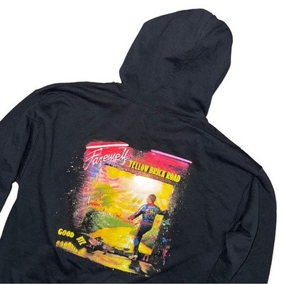 ELTON JOHN Farewell Tour Goodbye Yellow Brick Road Black Zip Hoodie Jacket XL