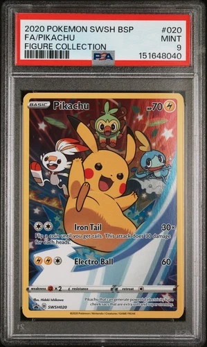 2020 POKEMON SWSH PROMO FIGURE COLLECTION #020 FULL ART/PIKACHU PSA 9
