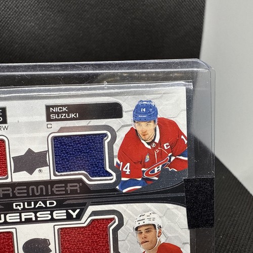 2022-23 UD Premier Quad Patch C. Caufield/N. Suzuki/K. Dach/J. Slafkovsky-/25 - Picture 4 of 6
