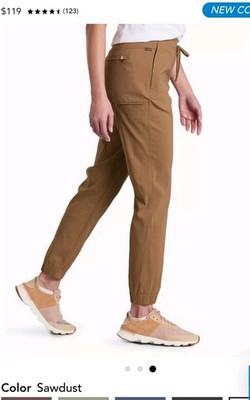Kuh Women's Haven Jogger Pants Hiking Drawstring High Rise Sawdust color sz SR.