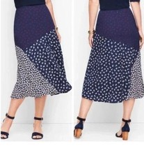Talbots Skirt Women's Size 4 Patchwork Floral Print A-Line Flared Lined Flouncy