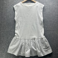 Free People Tank Dress Womens XS White Drop Waist Ruffle Hem Sleeveless Casual