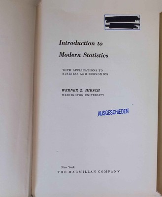 Introduction To Modern Statistics With Applications To Business and Economics. H