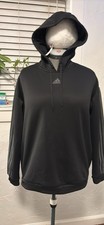 adidas Women  s Black Fleece Pullover Hoodie L/G Logo Hooded Drawstring
