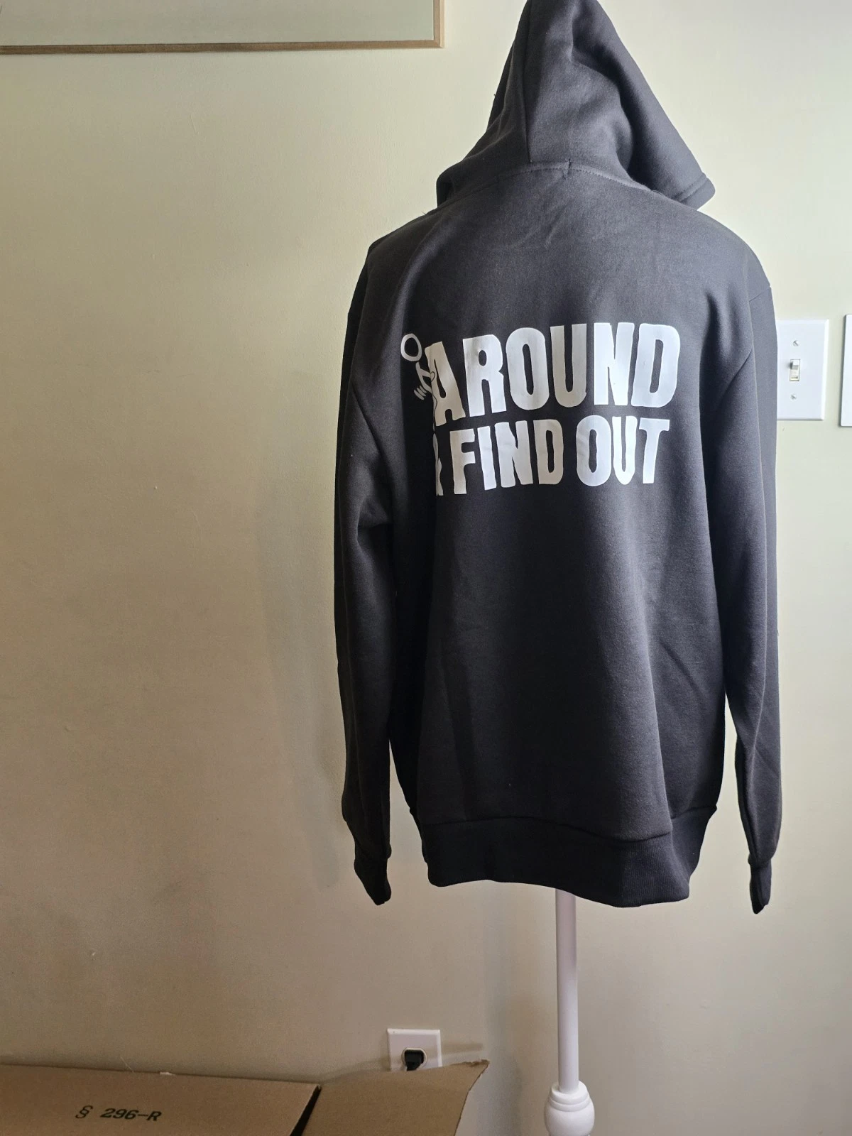 RHUDE Felpa con cappuccio nera divertente offensiva sarcastica maleducata grafica umoristica Fck Around unisex S