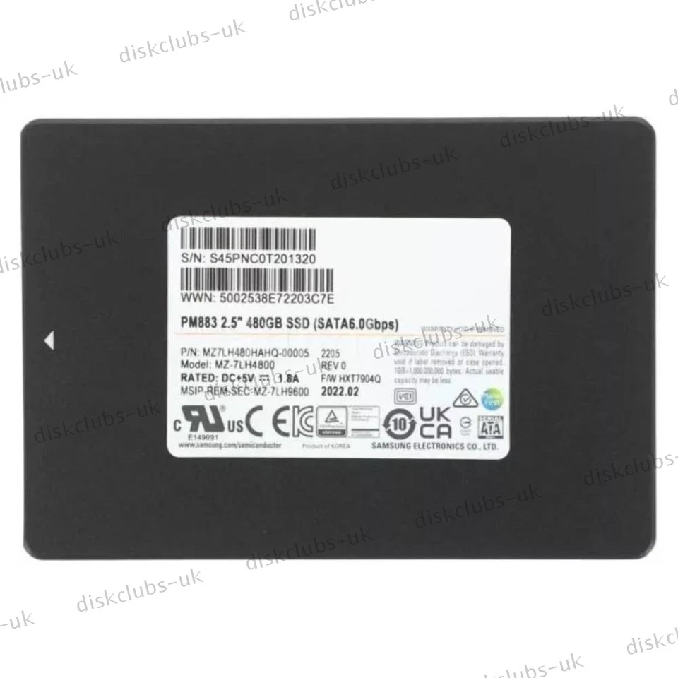 Samsung PM883 480GB SSD 2.5" SATA 6Gbps Solid State Drive MZ7LH480HAHQ-00005 SSD - Image 3 of 3
