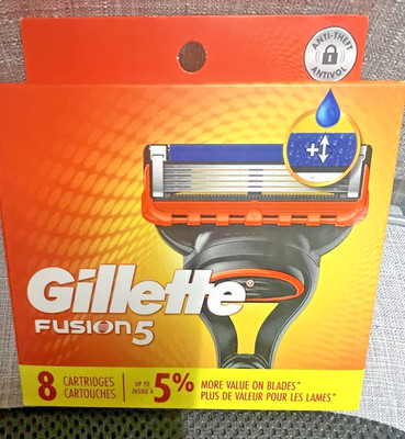 Gillette Fusion 5 Razor Blade refills New sealed Packs of 8 Fusion5 Cartridges