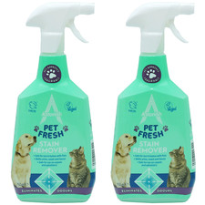 2 x ASTONISH PET FRESH STAIN REMOVER 750ml TRIGGER ELIMINATES ODOURS 6.66 per litre