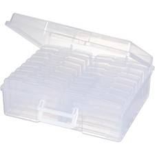 Photo Storage Box with 16 Clear 4x6 Photo Cases Organizer Container
